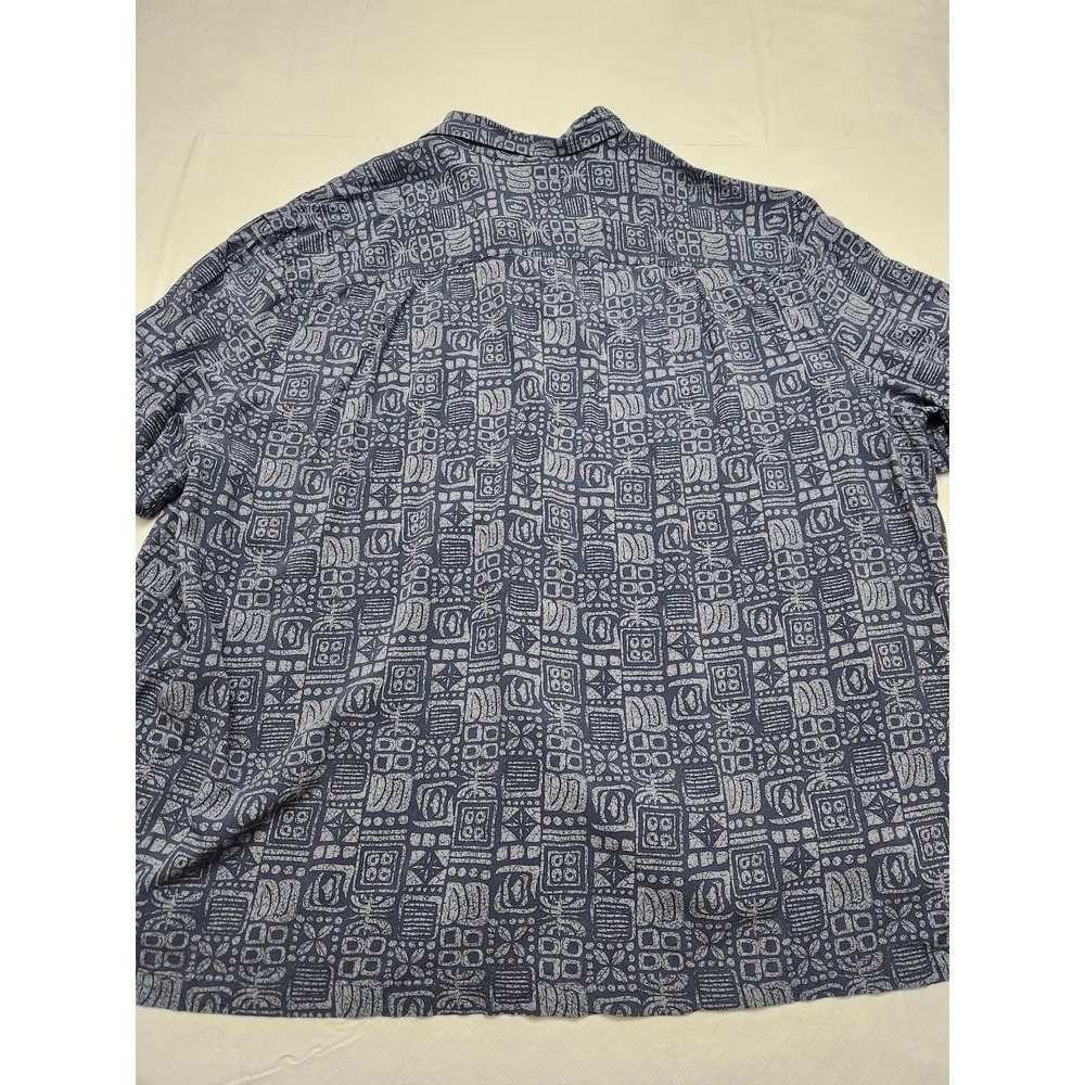 Island Passport Shirt‎ Mens 3XL Blue Gray Hawaiian Aloha Camp Rayon Button Front - Picture 11 of 11